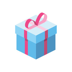 Present, Gift box isometric 3d icon. Creative illustration idea.