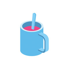 Cup of coffee isometric icon, illustrate 3d vector design idea.