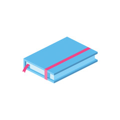 Book, diary, bookmark, Notebook 3d vector isometric icon. Creative idea illustration.