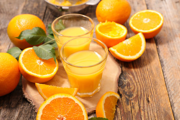 orange juice and leaf