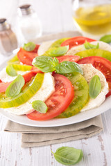 tomato salad, caprese salad with mozzarella and basil
