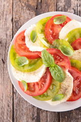 tomato salad, caprese salad with mozzarella and basil