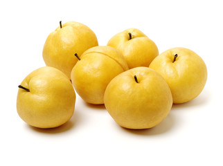 Pears on white background