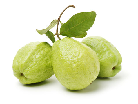 Pink guava isolated on white background