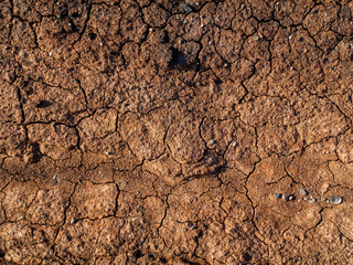 Cracked soil ground. Cracked soil texture or background. Natural abstraction. Ground background. Cracks on the ground
