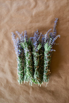 grouping of fresh sage smudge sticks