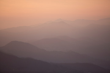 Sunset in high Lunigiana Italy