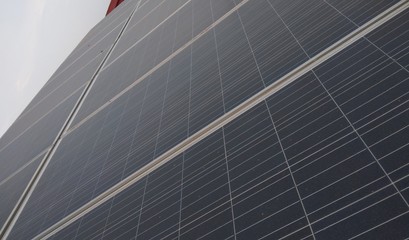 Macro view of solar panel in daylight