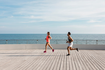 Couple during early morning workout outdoor