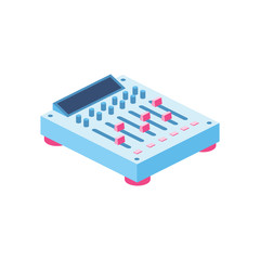 Mixer 3d vector icon isometric pink and blue color minimalism illustrate