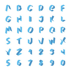 Vector 3d Isometric fonts alphabet, letter Design abc typography set, sign, typographic, geometric, logos