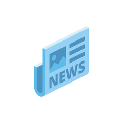 News newspaper 3d vector icon isometric pink and blue color minimalism illustrate