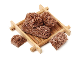 Cereal bars on white background