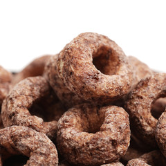 Chocolate donuts on white background