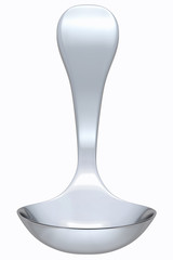 Silver spoon isolated on white with clipping path. 3d render. Front view