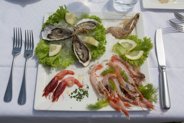 Seafood Dishes Food of Bocca di Magra Italy