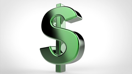 3d green dollar symbol	