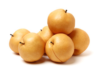 Pears on white background
