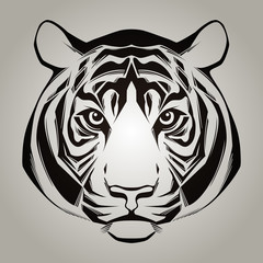 Tiger head. Vector illustration 