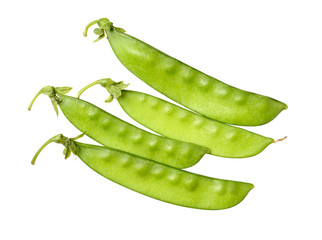 Snow peas isolated on white background