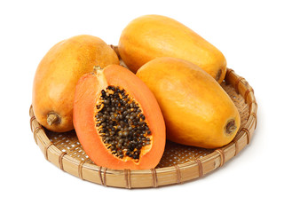 Papaya fruit isolated on a white background
