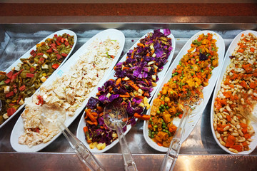 different vegetable salads