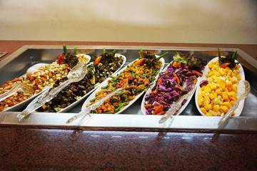 different vegetable salads