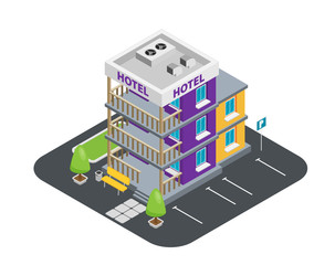 Vector isometric hotel building icon