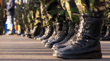 Army boots close up