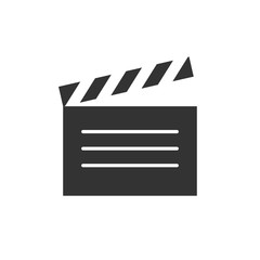 clapperboard flat Vector icon - illustration of clapper board isolated on white