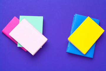 books on a blue background