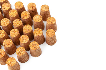 Wine corks isolated on white background