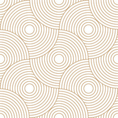 Abstract retro pattern of geometric shapes. Golden mosaic backdrop. Geometric wave of circles  background, vector