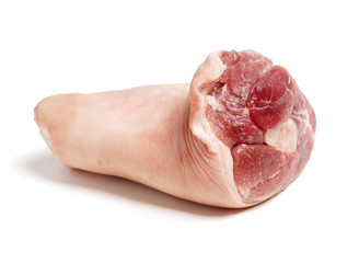 raw pork (leg) isolated on white background
