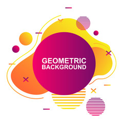 Abstract Modern Dynamical Gradient Colored Liquid Fluid Shape Banner Frame