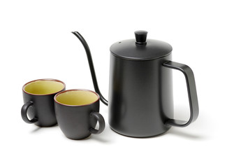 Small coffee pot on white background