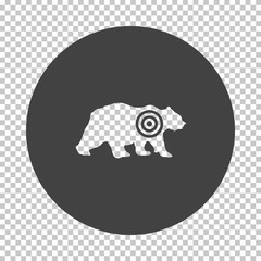 Bear silhouette with target  icon