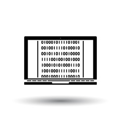 Laptop With Binary Code Icon