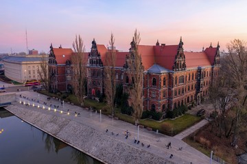 Wrocław National Museum aerial view - obrazy, fototapety, plakaty