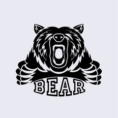 angry bear vector icon