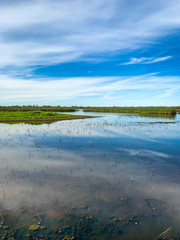 landscape with lake and clouds
