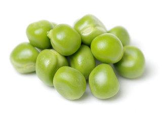 Fresh peas isolated on white background 