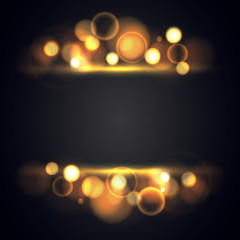 Abstract bokeh yellow background.  Vector illustration