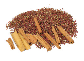 Chinese Sichuan pepper on white background