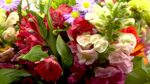 360 Degree Looping Rotation of Flower Bouquet Close Up, 
Counter Clockwise Rotation slower Speed, in 4K Ultra HD Resolution 3840 x 2160