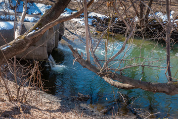 pipes for dumping waste into the river