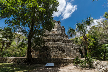 Fototapeta na wymiar Muyil archaeological site in Quintana Roo, Mexico