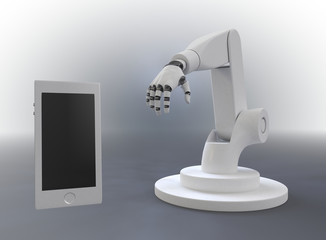Controlling a robotic arm with smartphone.