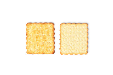 Cracker cookies isolated on white background. 