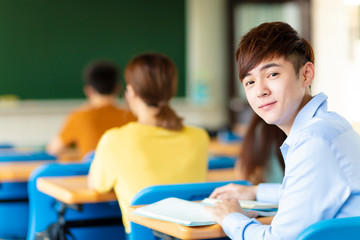 asian male college student in  classroom